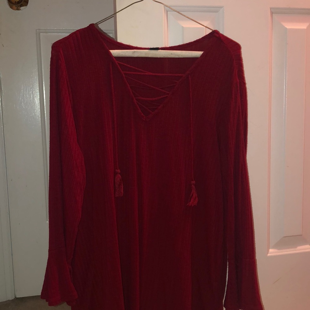 RED OPEN CHEST SHIRT